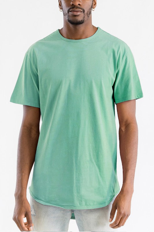 Extended Scallop Round Neck Tshirt
