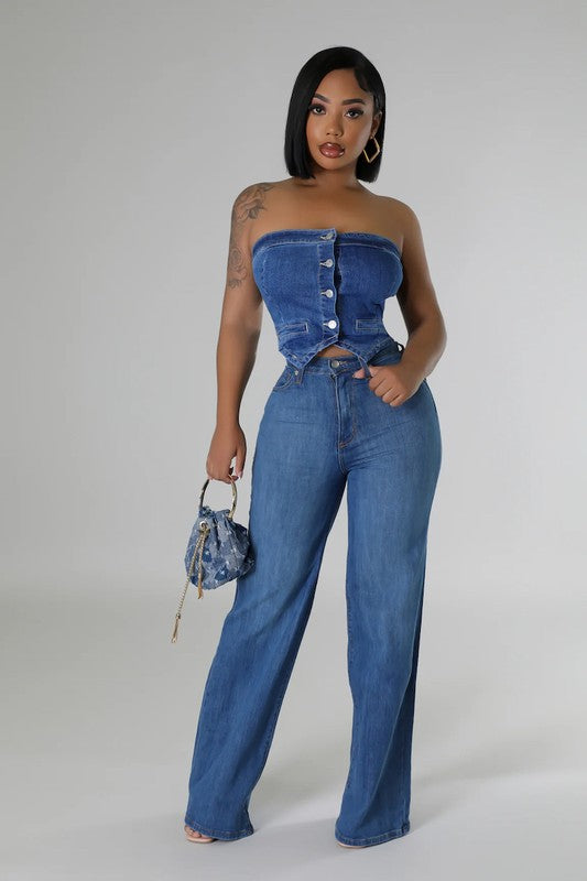 Wide Leg Jean in Medium Wash