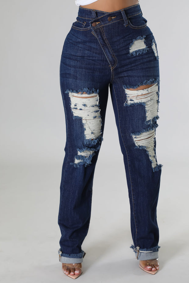 Layla Asymmetrical Waistband jeans